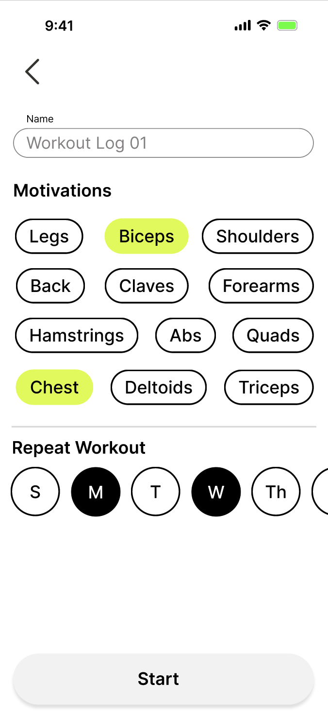 Workout builder flow step 2